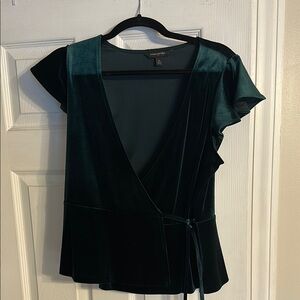 Elegant Green Wrap Top